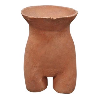 Gary Spradling Style Cast Stone Terracotta Nude Female Torso Sculpture Statue Table For Sale