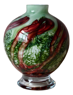 Green and Red Murano Glass Lamp Base, 1980s