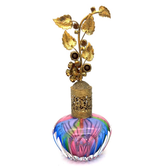 Hollywood Regency Jeweled Rainbow Cut Crystal Atomizer Perfume Bottle, Bohemia For Sale - Image 18 of 18