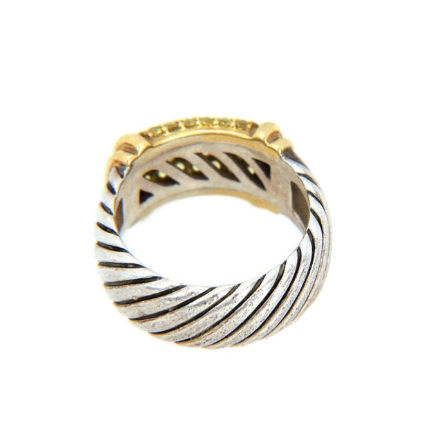 Late 20th Century David Yurman Ring 1.50ct Yellow Sapphire 925 Silver 18k Gold For Sale - Image 5 of 6