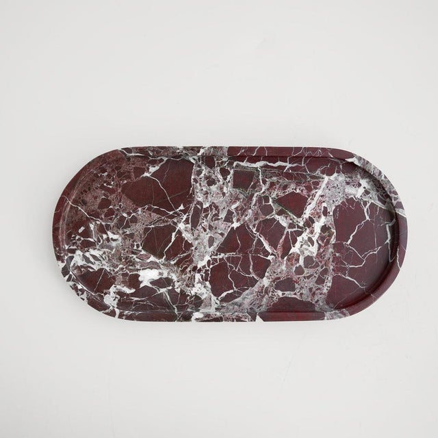 Rosso Levanto Marble Oval Tray from Kiwano Concept For Sale - Image 6 of 6