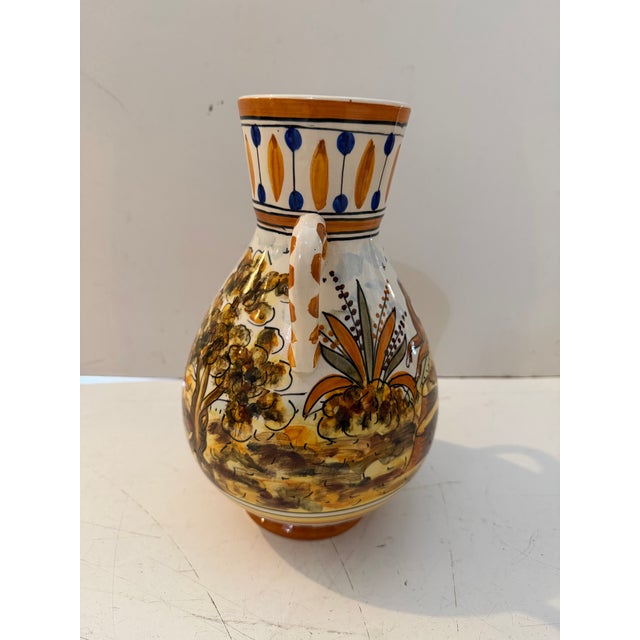 Vintage Hand-Painted Ceramic Vessels Pair For Sale - Image 9 of 10