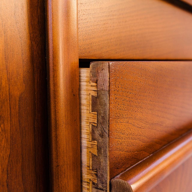 Brown Restored Mid Century Modern Walnut Sideboard by Robsjohn-Gibbings for Widdicomb For Sale - Image 8 of 16