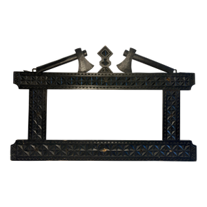 Antique Chip-Carved Tramp Art Frame Axe Motif