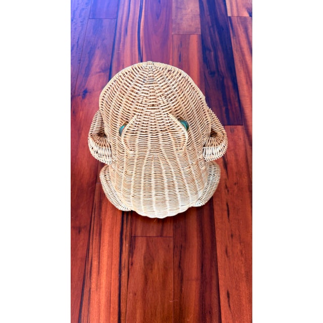 Rare Vintage Frog Shaped Wicker Basket 1960’s-1970’s Oliver Cajen Glass Marble Eyes For Sale - Image 11 of 11