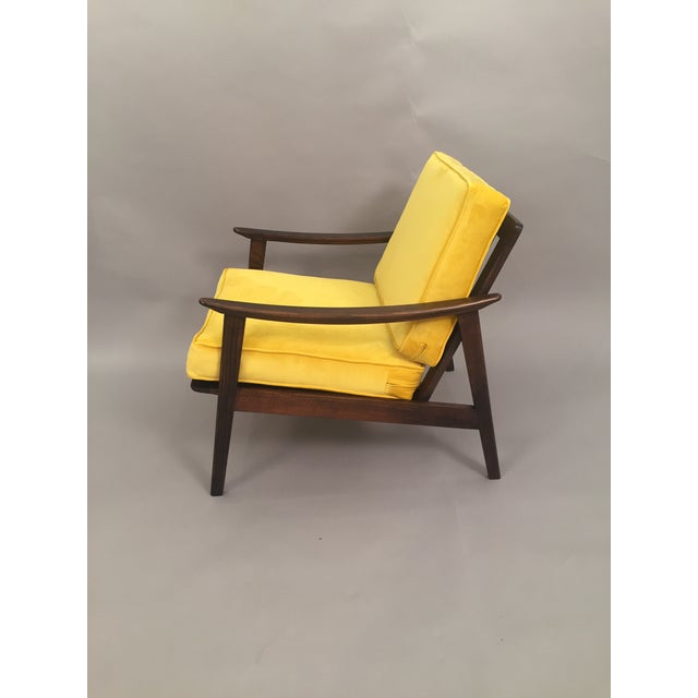 MidCentury Modern Restored Arm Chair Velvet Cushions Chairish