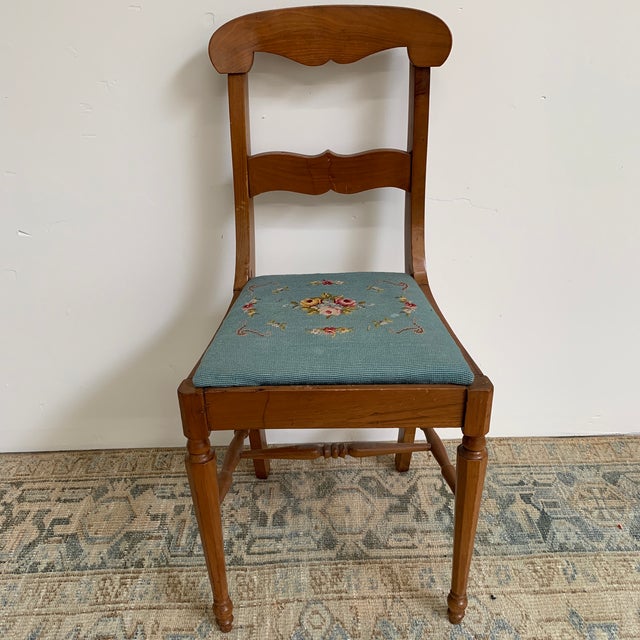 Early 20th Century Antique Wood and Needlepoint Chair Chairish