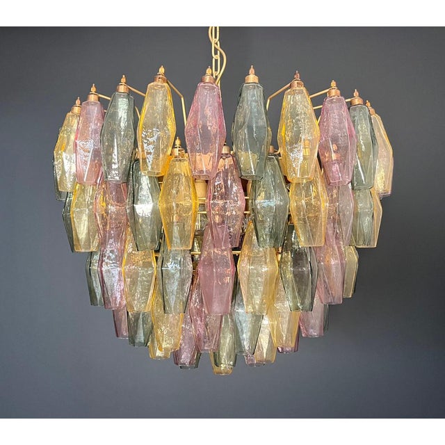 Murano Glass Candelier with 111 Multicolored Poliedri, 1990s For Sale - Image 11 of 18