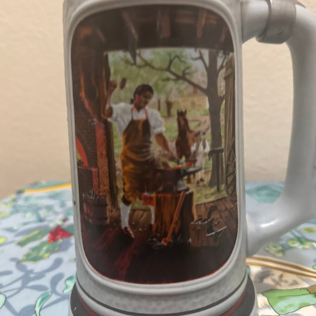 Vintage 1985 Avon "The Blacksmith" Beer Stein – The Building of America Collection For Sale - Image 4 of 9