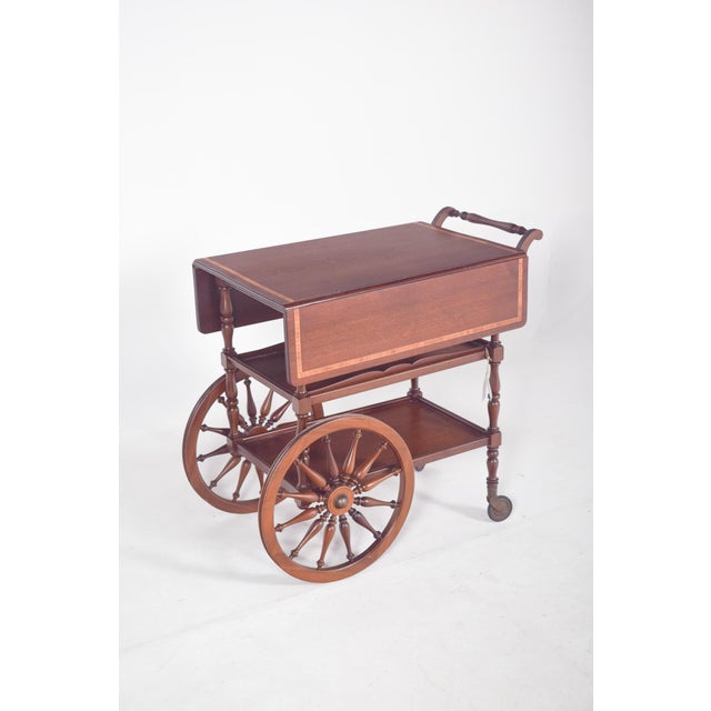 Mid-Century Modern Mid-Century Mahogany Tea Trolley with Side Flaps, 1940s For Sale - Image 3 of 15
