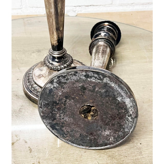 Pair Matthew Boulton Silver Plated Candle Holders, 19th Century For Sale - Image 4 of 10