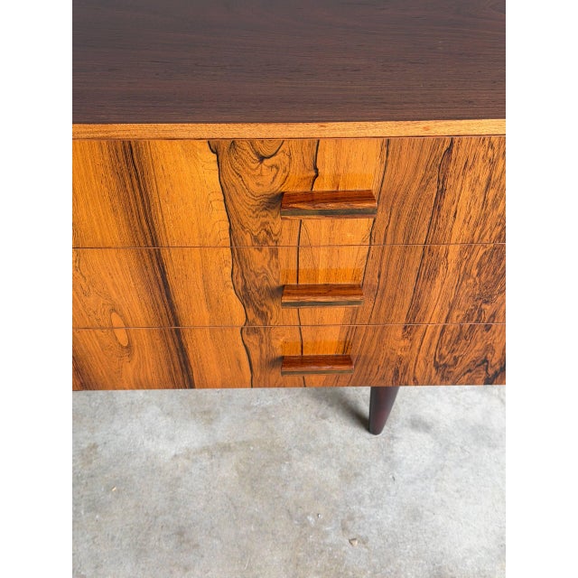 Rosewood Sideboard Credenza With Drawers and Storage Cabinet Denmark 1960s For Sale - Image 4 of 10
