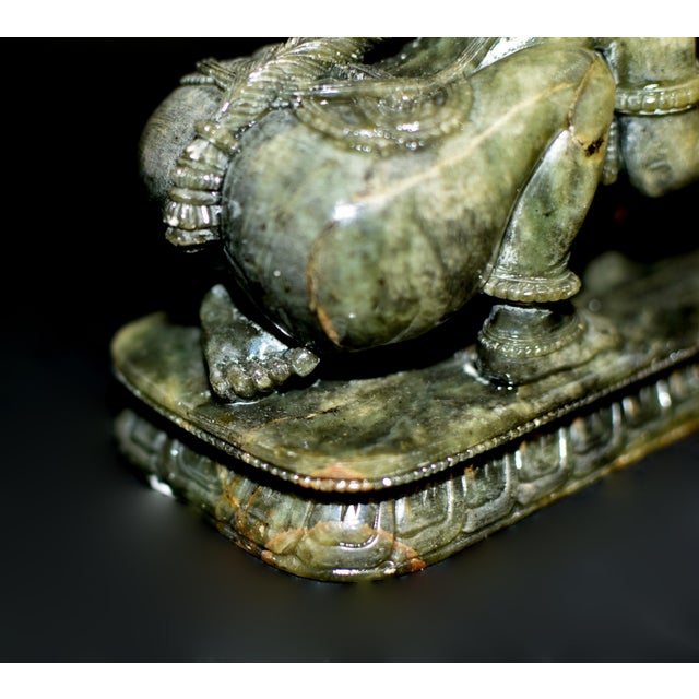 Baby Krishna Statue Finely Carved Gemstone Serpentine Indian God For Sale - Image 10 of 18
