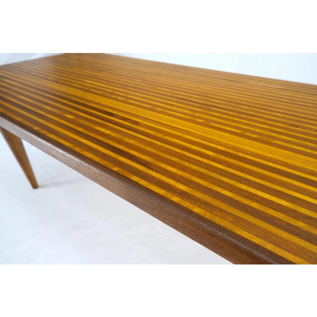 Carl Hansen Solid Teak & Walnut Block Swedish Coffee Table on Tapered Dowel Legs For Sale - Image 4 of 13