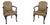 Pair of Southwood Damask Upholstered Open Armchairs For Sale