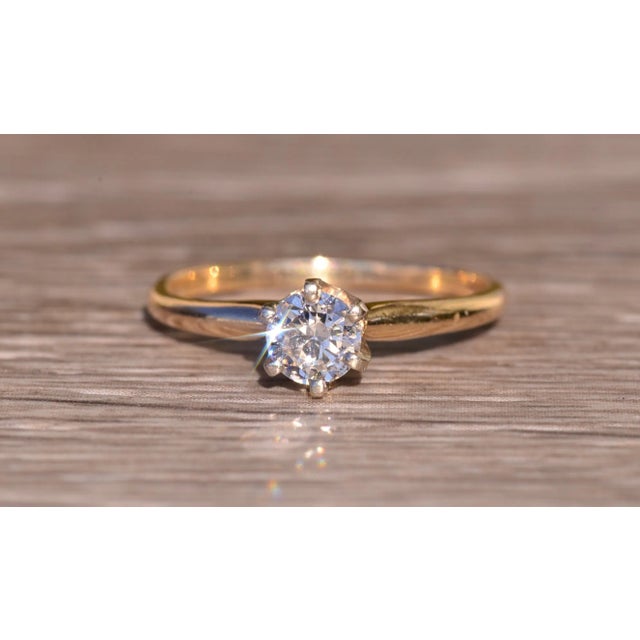 Gold The Dulzura: Old European Cut Diamond Engagement Ring in Yellow Gold For Sale - Image 8 of 10