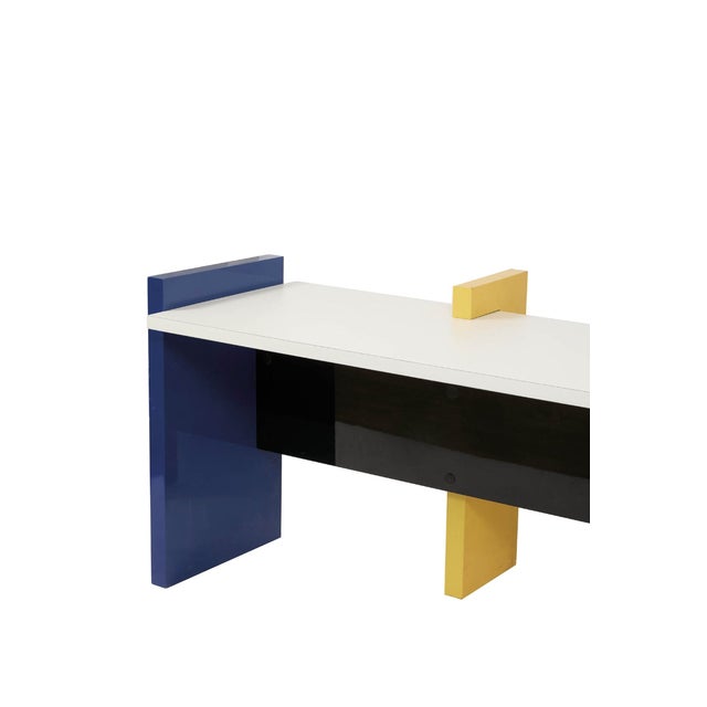 Postmodern Homage to Mondrian Desk by Danilo Silvestrin for Rosenthal, 1986 For Sale - Image 3 of 5