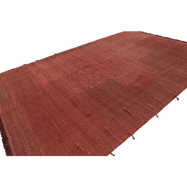 Rug & Kilim Rug & Kilim’s Moroccan Style Rug in Red With Geometric Patterns For Sale - Image 4 of 7