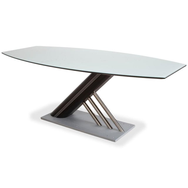 Wood, Glass, and Metal Rosario Dining Table from Musterring = For Sale - Image 12 of 12