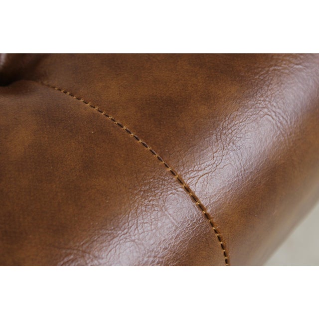 Safavieh Tufted Brown Leather Regency Window Bench For Sale - Image 10 of 16
