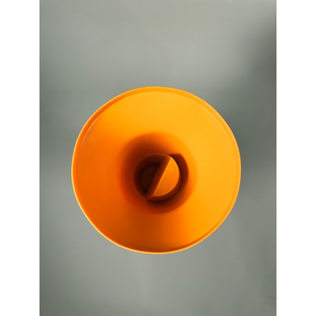 Italian-Style Space Age Stools and Table Set in Orange and White Plastic, 1970s, Set of 5 For Sale - Image 13 of 14