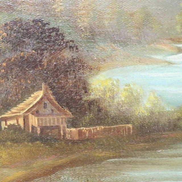 The Hudson River School Hudson River School Oil on Canvas River Scene Painting C1890 For Sale - Image 3 of 9