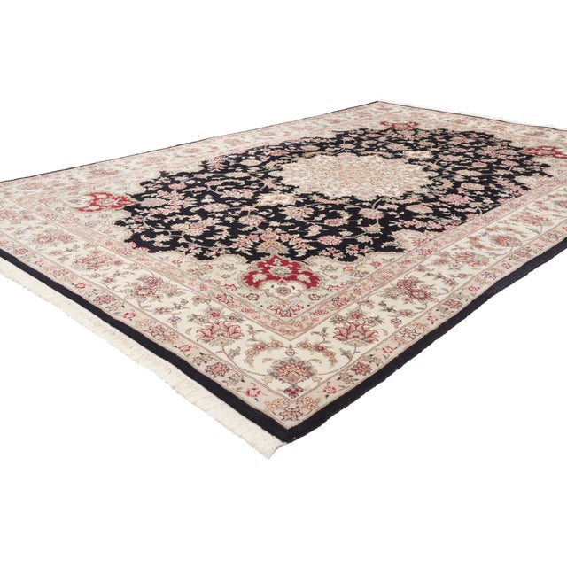79893 Vintage Chinese Tabriz Rug, 05'10 x 08'10. The Celestial Rosette: A Vintage Chinese Tabriz Masterpiece of Regal...