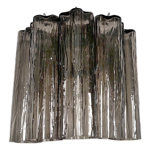 Smoked Murano Glass 5-Tube Wall Sconces, 1990s, Set of 2 For Sale