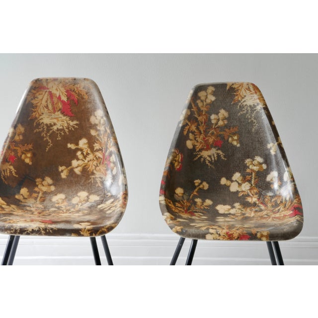 Brown Set of Fibreglass Side Chairs by Rene Jean Caillette, France, 1950s For Sale - Image 8 of 12