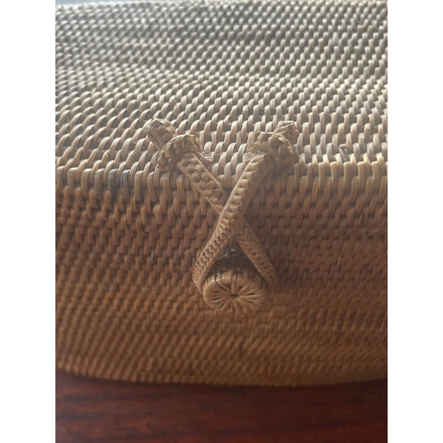 Workaday Handmade Vintage Boho Petite Rattan Wicker Purse For Sale - Image 4 of 9