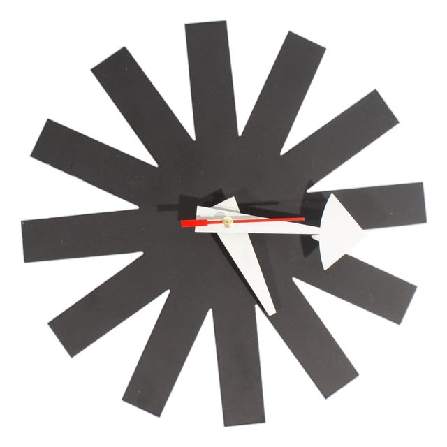 Black Asterisk Wall Clock by George Nelson For Sale