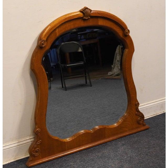 Victorian American Drew Quarter Sawn Oak Victorian Inspired 45" Dresser Mirror 371-021 For Sale - Image 3 of 6
