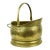 Mid 20th Century Hammered Brass Coal Wood Scuttle Bucket Cachepot With Swing Handle For Sale
