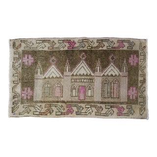 Vintage Turkish Mosque Pictorial Rug For Sale