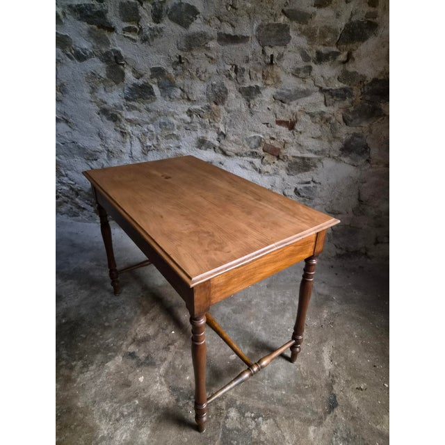 Antique Elm Writing Table with Large Drawer, France, 1920s For Sale - Image 14 of 18
