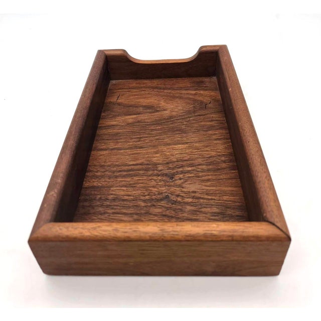 Dansk Mid 20th Century Walnut Wood Desktop Organizer Tray For Sale - Image 4 of 8