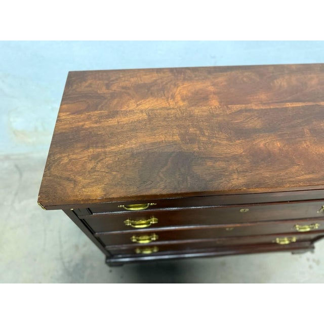 Vintage Chippendale Style Fold Top Bachelors Chest Buffet For Sale - Image 9 of 17