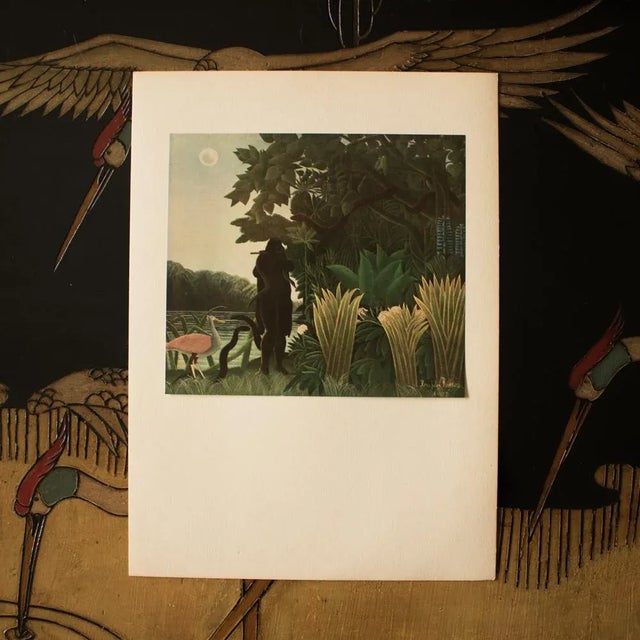 The School of Paris 1951 After Henri Rousseau Original "The Snake Charmer" Parisian Full-Color Print For Sale - Image 3 of 7