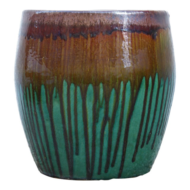 Oversized Mid-Century Modern Studio Art Pottery Garden Planter 16" Large For Sale