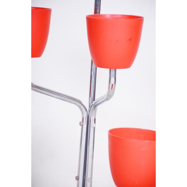 Czech Bauhaus Plant Stand in Chrome-Plated Steel, 1950s For Sale - Image 4 of 8