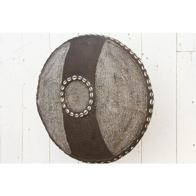 Wood Bamileke Beaded & Shell Shield on Stand For Sale - Image 7 of 10