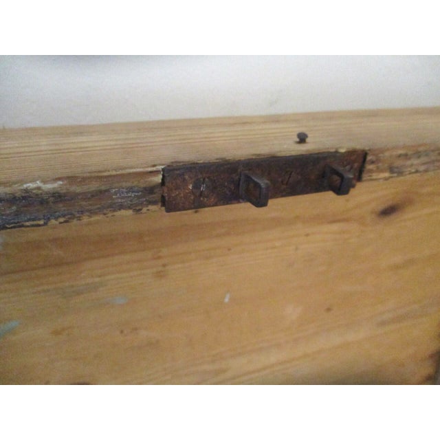 1930s Vintage Swedish Birchwood Curved Top Metal Trimmed Blanket Chest For Sale - Image 10 of 13