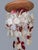 1970s Vintage Mid-Century Modern Red & White Capiz Shell Hanging Chandelier Sculpture For Sale - Image 5 of 11