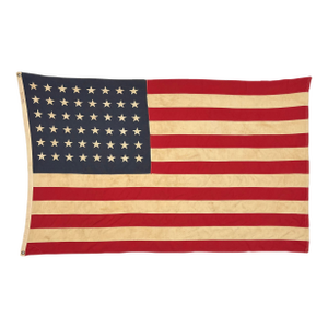 Large Vintage Cotton American Flag With 48 Sewn Stars
