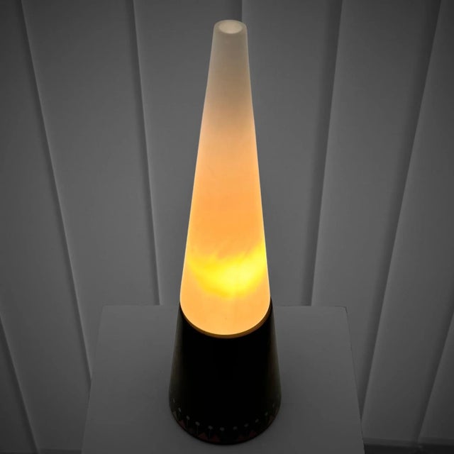 Mid-Century Conical Table Lamp in Glass & Wood by Hans-Agne Jakobsson for Hans-Agne Jakobsson Ab Markaryd, Sweden, 1950s For Sale - Image 4 of 11