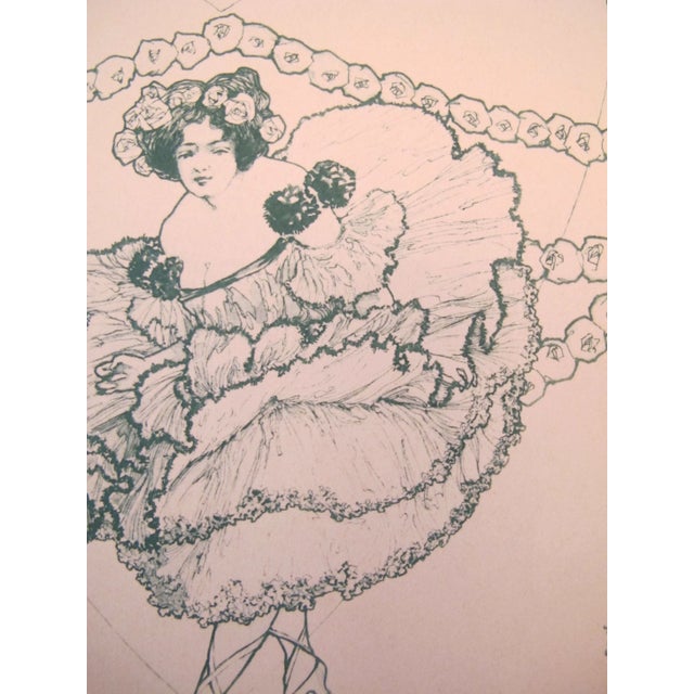 Vintage German Designer Sheets C. 1900 - A Pair For Sale - Image 5 of 6