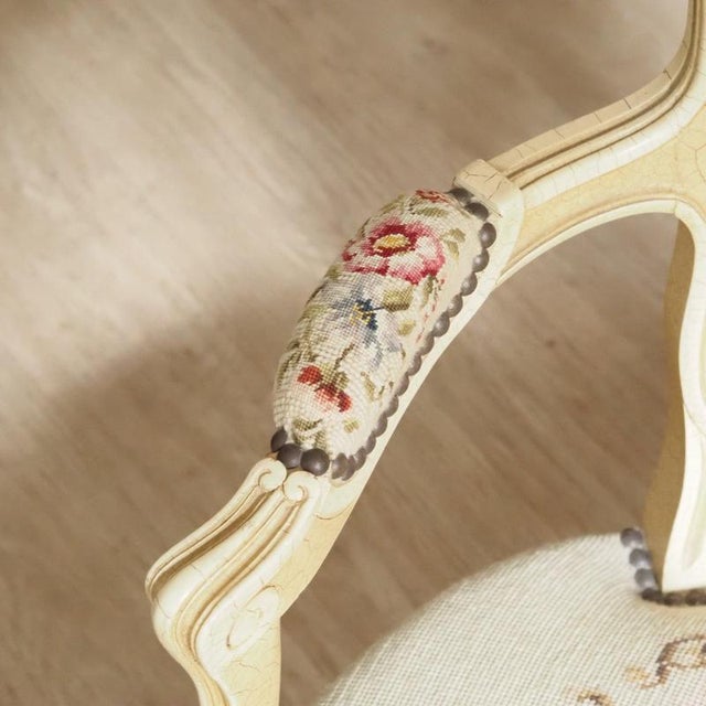 Vintage French Louis XV Style Convertible Armchair For Sale - Image 4 of 16