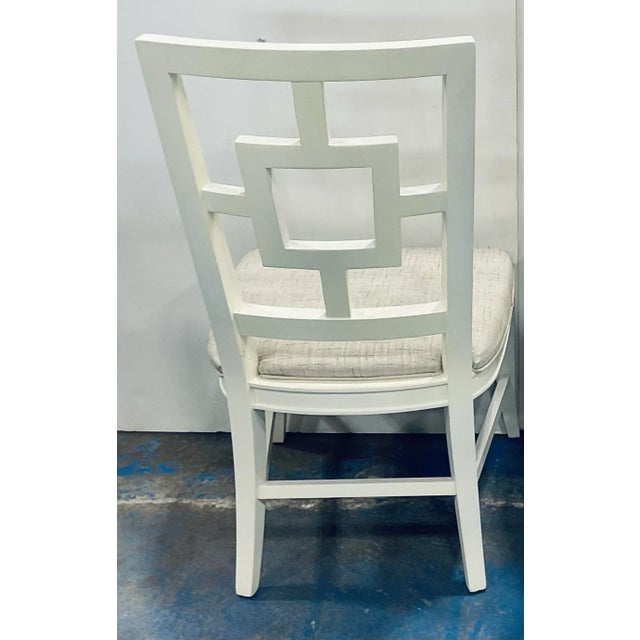 Modern White Geometric Back Side Chair For Sale - Image 9 of 9