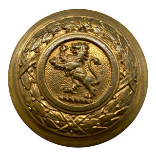 1920s Cast Brass Standing Lion Door Knob For Sale