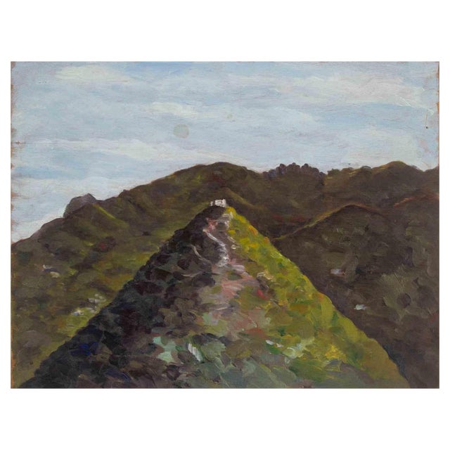 Francesco Settimj, Mountain Landscape, Oil Painting, 1930s For Sale